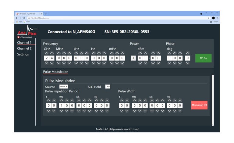 Серия APMS-X AnaPico Многоканальные генераторы сигналов
