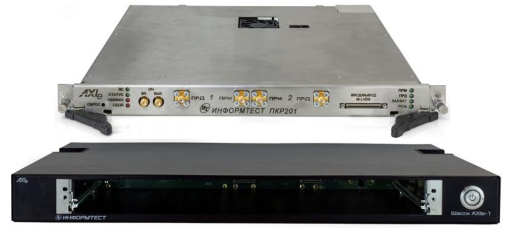Трансивер ПКР201 AXIe-1 и 1-слотовое шасси AXIe-1 информтест 1 слот.jpg