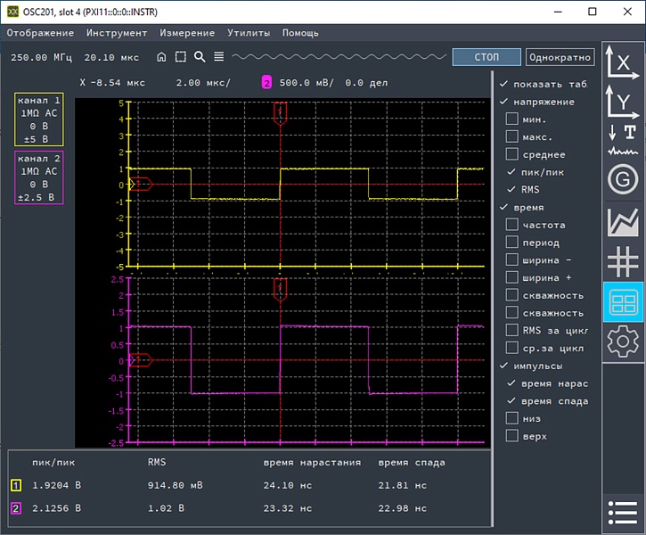 ОСЦ201-PXIe Информтест Осциллограф цифровой