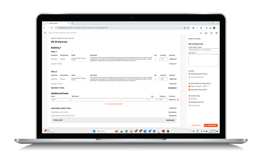 iBwave Express – веб-сервис предварительной оценки беспроводных проектов