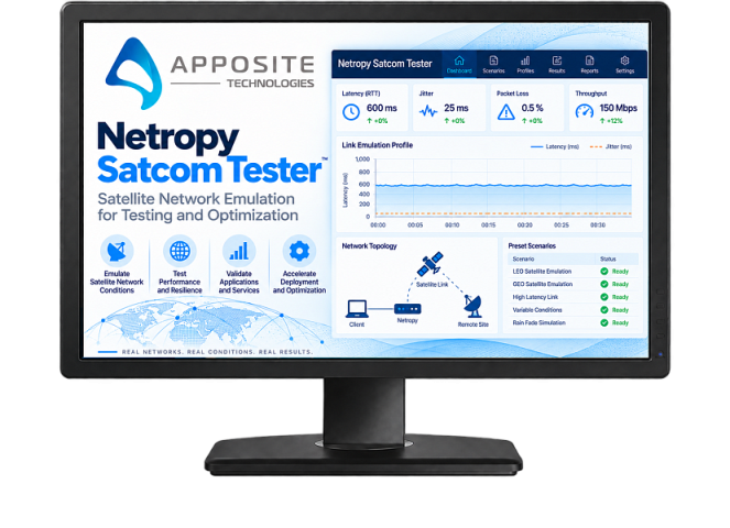 Apposite Netropy Satcom Tester — комплексное решение для тестирования спутниковых сетей и приложений