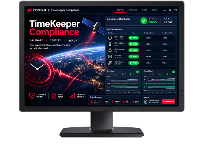 Keysight TimeKeeper Compliance — программное решение для контроля и документирования точности синхронизации времени