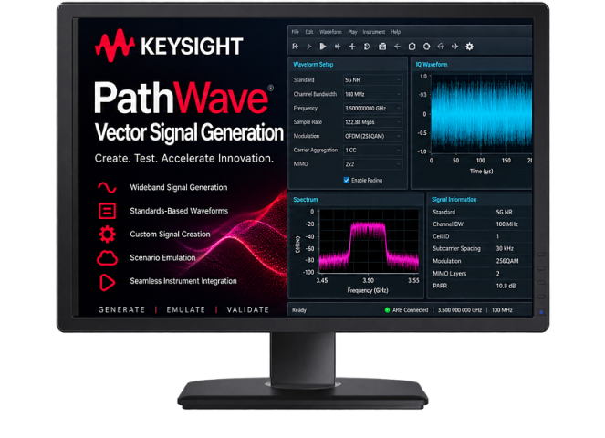 Keysight PathWave Signal Generation — программное обеспечение для создания стандартных и пользовательских тестовых сигналов