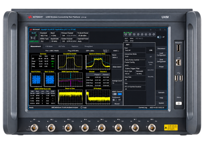 Keysight E7515W UXM Wireless Connectivity Test Platform — интегрированная платформа для тестирования Wi-Fi 6/6E/7 и взаимодействия Wi-Fi с 5G NR/LTE